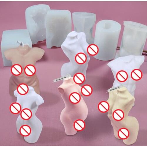 1pc 3d Human Body Candle Mold Artistic Body Figure Wax Mould Male Design Fragrance Candle Making Silicone Molds Diy Resin Mold