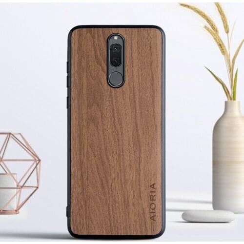 Vintage case for Huawei Mate 10 Lite Nova 2i Honor 9i soft TPU silicone material & wood PU leather skin covers coque fundas