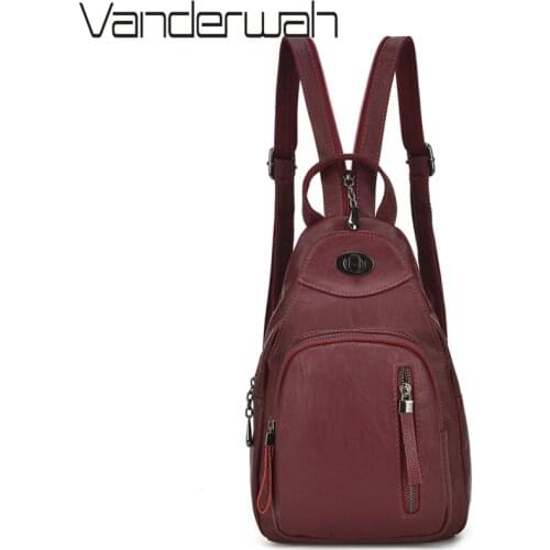 Women Backpacks Leather Shoudler Bags For Teenage Girls Daily Backpacks Multifunction Chest Bag Travel Bagpack Mochila Feminina