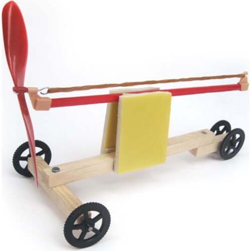 1 Set DIY Creative Elastic Dynamic Rubber Band Powered Wooden Cars Kids Educational Assembled Learning Toys For Children