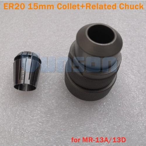 1pcs ER20 Collet 15mm inner hole diameter+1pcs matched Collet Chuck for MR-13A/13D Drill Bits Grinder Sharpener Machine