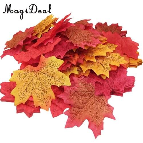 200pcs Artificial Maple Leaves Autumn Fall Leaf Wedding Thanksgiving Decor