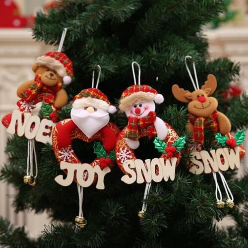 2021 Happy New Year Christmas Ornaments DIY Xmas Gift Santa Claus Snowman Tree Pendant Dolls Hanging Decorations for Home Decor