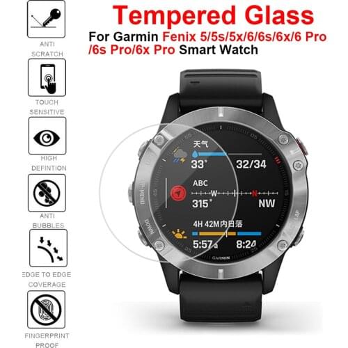 3Pcs 2.5D 9H Tempered Glass Protective Film For Garmin Fenix 5 5x 5s 6 6x 6s Pro Smart Watch Guard Premium Screen Protector