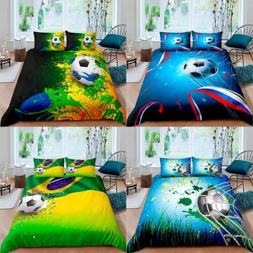 3D Football Printing 2/3PCS Bedding Cover Duvet Cover Sets Soccer Football Bedding Sets For Boys Adults NO Bed Sheets Bed Cover