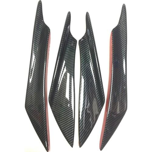 Universal 4pcs Front Bumper Side Canards Splitter Fins Black Front Bumper Spoilers Car Door Anti-Collision Belt Bumper Guard