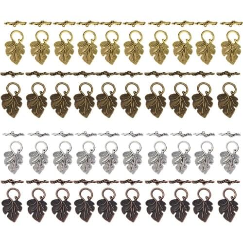 40pcs Grape Leaf OT Toggle Clasps Connectors Necklace Making