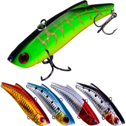 5PCS VIB Lure 90mm 27.4g Sinking Artificial Vibrator Bass Fishing Lure Hard Bait