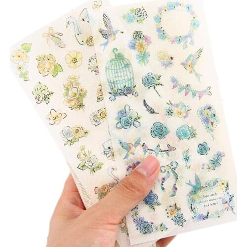 6pcs/lot Cute PVC Cat Flowers Diary Decorative Planner Stickers DIY Diary Scrapbooking Seal Stickers
