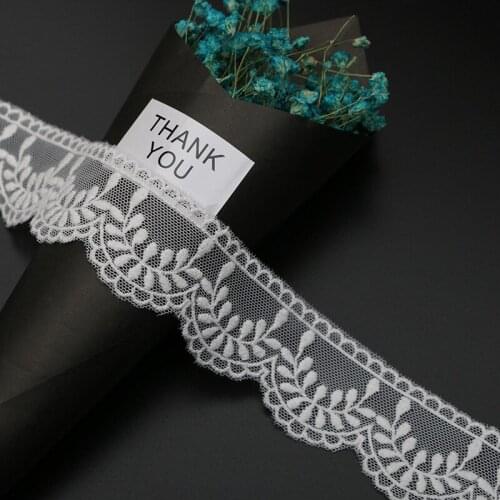 Free Shipping 15 yards/lot Lace Ribbon Tape Lace Trim Fabric DIY Embroidered Net Lace Trim Cord For Sewing Decoration LS024