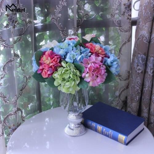 Big Hydrangea Flores DIY Party Decor Silk Artificial Flowers Hydrangea Wedding Fake Flowers Festival Supplies Home Decor Branch
