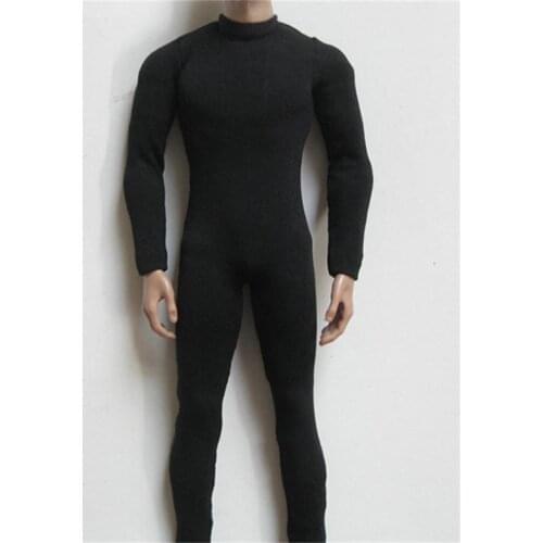1:6 Scale Black Tight Elastic Slim Bodysuit For 12" Male Action Figures HT SS DAM Doll Model