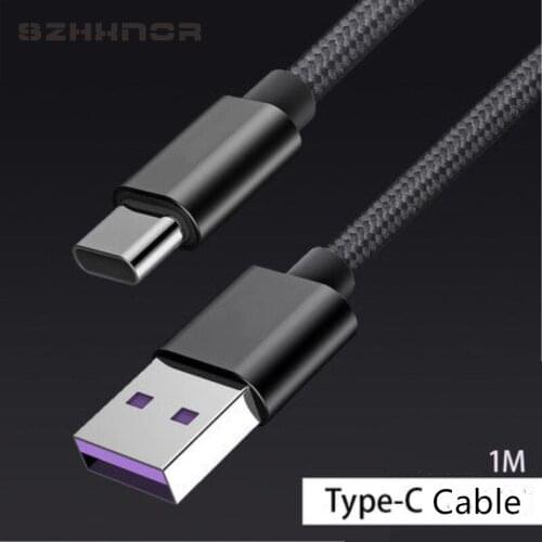 Black Type C Charger USB C Fast Charging Data Charge for Huawei P20 Lite / P20 Pro , Honor 10 9 V10 , MediaPad M5 8 / M5 10 Pro