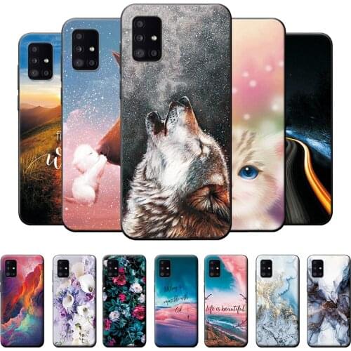 For Samsung A71 Silicone Case Gradient Flower For Samsung Galaxy A71 Shockproof Cover For Samsung A71 SM-A717F Phone Case