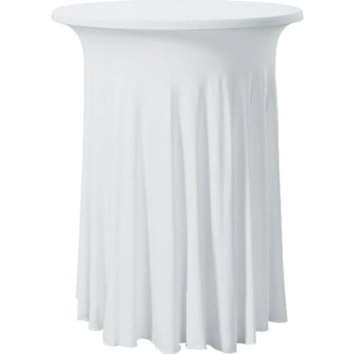 Ruffled Spandex Stretch Table Cover Elastic Lycra Wedding Cocktail Skirt Table Cloth Hotel Party Banquet Bar Table Decoration