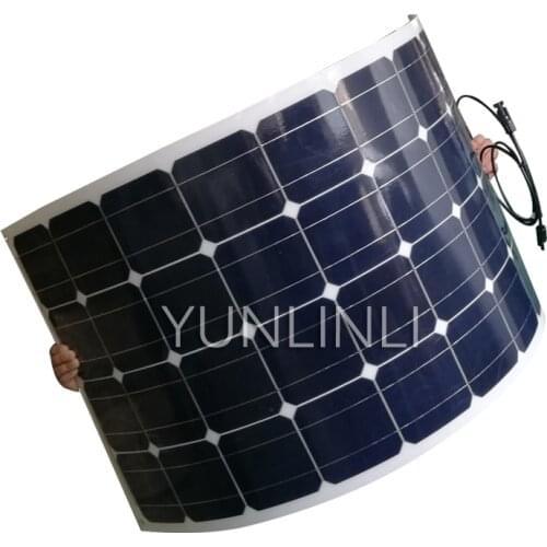 100W Solar Panel Single Crystal Flexible Solar Panel For Car Charging Solar Power Charger Suitable To Sharge 12V Battery PVM 100