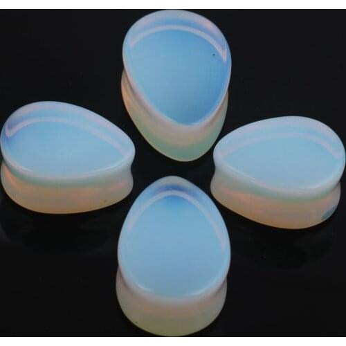 2017 Hot Flesh Tunnels Water Drop Sharp Plugs Nature Stone Gauges Body Piercing Jewelry Big size Expander Size6mm-16mm