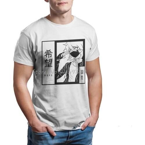 Hopaeda W Mans TShirt Danganronpa Makoto Naegi Monokuma Game Crewneck Short Sleeve 100% Cotton T Shirt Humor Birthday Gifts