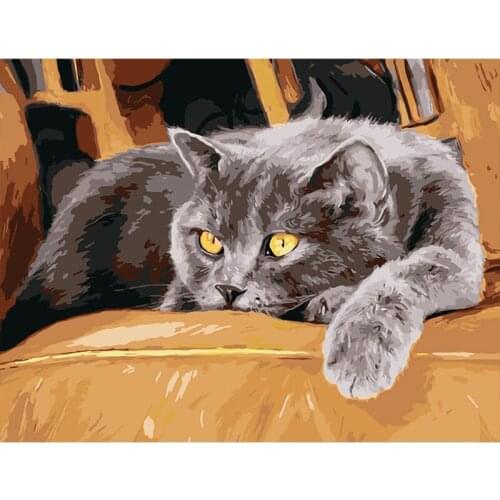 Painting By Numbers Lion Animals Cat Drawing Canvas DIY Pictures By Numbers Kits Wall Art Hand Painted Gift Home Decor