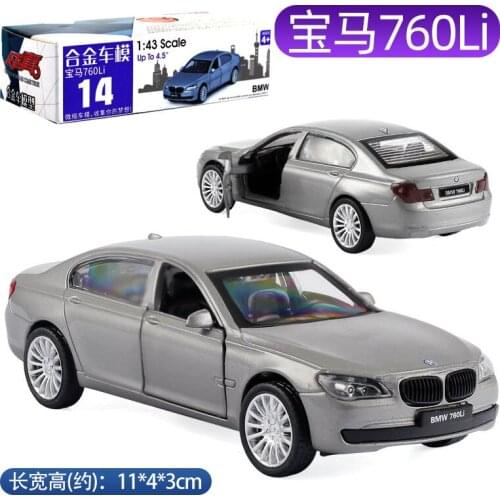1:43 Scale Diecast Metal Alloy Luxury Car Model For TheBMW 760Li 7 Series Collectible Collection Vehicle Pull Back Toys