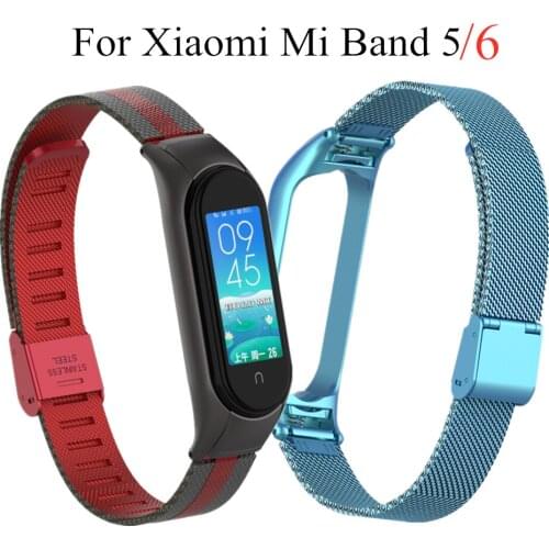 For Mi band 5 Metal Strap Stainless Steel Band For Xiaomi Mi Band 5 Strap Replacement Bracelet Wristbands For Mi Smart Band5 NFC
