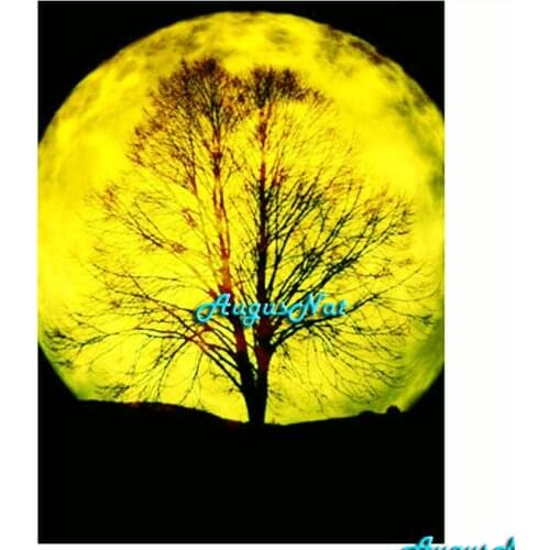 Moon tree diamond painting full square scenery wall art pictures diamond dots decor diamond sticker adult mosaic painting canvas