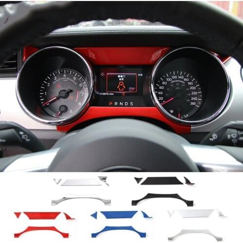 MOPAI Car Interior Dashboard Instrument Panel Decoration Cover Trim Stickers for Ford Mustang 2015 Up Car Accessories Styling