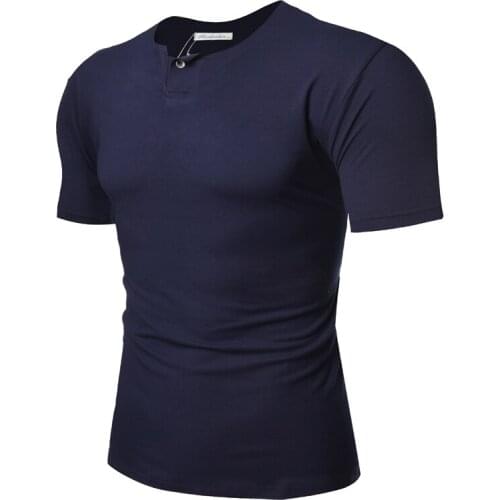 Men Short Sleeve T-Shirt Round Collar Slim Fashion Summer S M L XL T018
