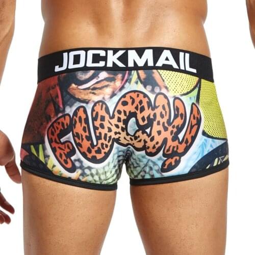 JOCKMAIL Brand Sexy underwear men boxershorts men playful printed Gay Underwear cueca boxer Male Panties calzoncillos slips Hot