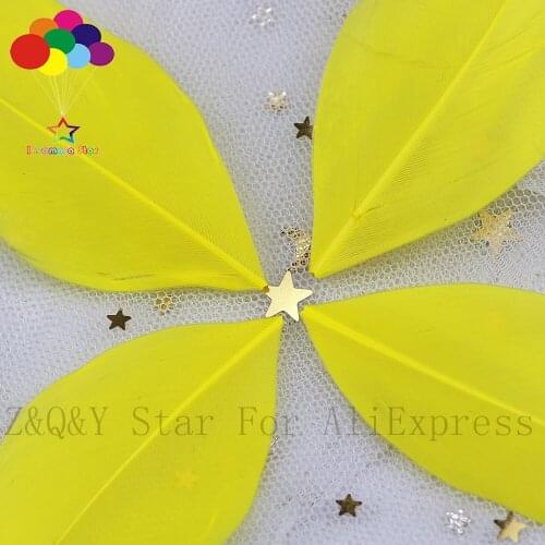Natural goose feather 5-9cm floating head feather dyed yellow 100PCS for home decoration craft DIY jewelry decoration feather