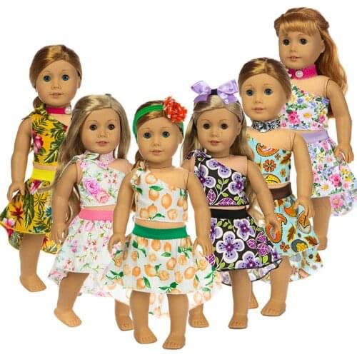 New Fashion floral skirt Fit for American Girl Doll Clothes 18-inch Doll , Christmas Girl Gift(only sell clothes)
