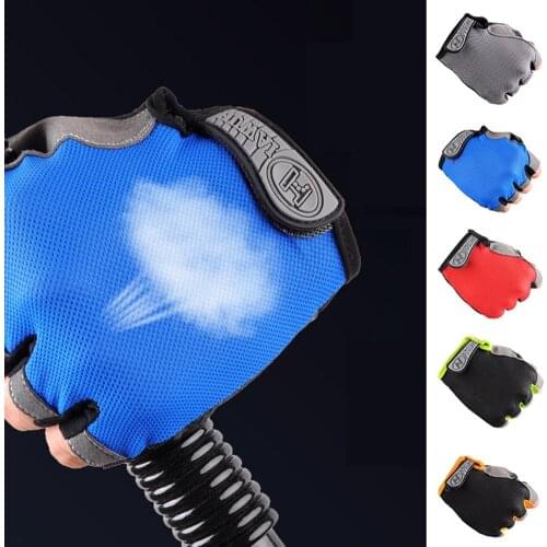 New Outdoor Cycling Breathable Mesh Sunscreen Anti-skid Unisex Half Finger Gloves