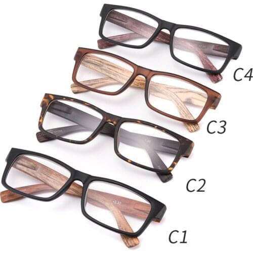 Mens Square Reading Glasses Extra Big Frame in high quality for sale Wood finish Black Cheap Brown Amber for Man with cloth