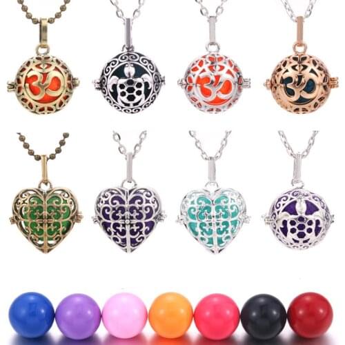 Wholesale Heart Pendulum Mexico Harmony Ball Chime Locket Necklace Caller Mother Child Pendant