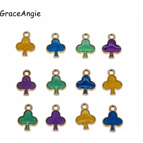 8pcs Enamel Tree Shape Pendant Child jewelry Findings accessories Earrings Necklace Pendant Baby Gift Girls Jewelry