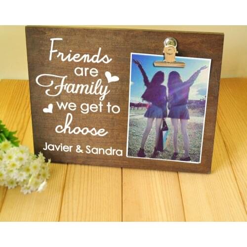 Personalized Photo Frame, Wood Frame, Custom Picture Frame, Photo Board with Clip Display, Picture with Clip, Best Friend Gifts