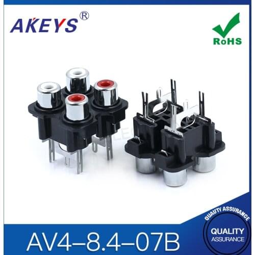 10PCS AV4-8.4-07B cheap 6 pins RCA Pin Jack RCA-410 AV Socket for pcb mount