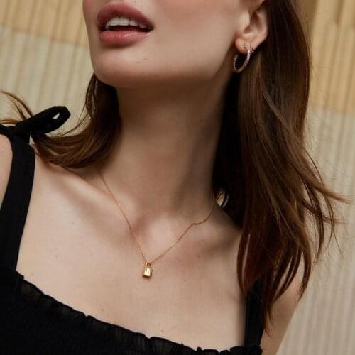 S925 Sterling Silver Necklace Small Lock Head Pendant Necklace Clavicle Chain Advanced Light Luxury Design For Women Man