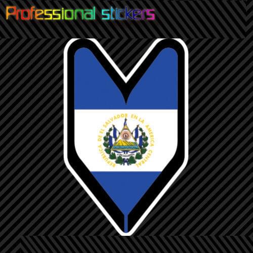 Salvadoran Driver Badge Sticker Die Cut Decal Wakaba Leaf Soshinoya El Salvador Stickers for Motos, Cars, Laptops, PVC