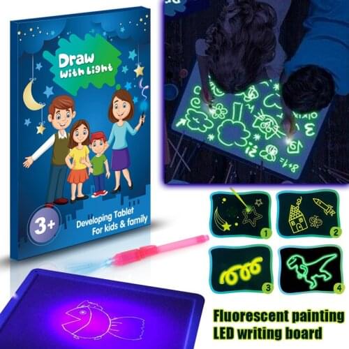 LED Light Up Drawing Kit Developing Toy Portable Draw Sketchpad Board Fun Digital Drawing Tablets For Kids