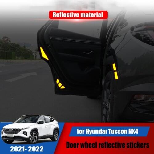 For Hyundai Tucson NX4 2021 2022 door wheel eyebrow reflective material exterior modification sticker decoration