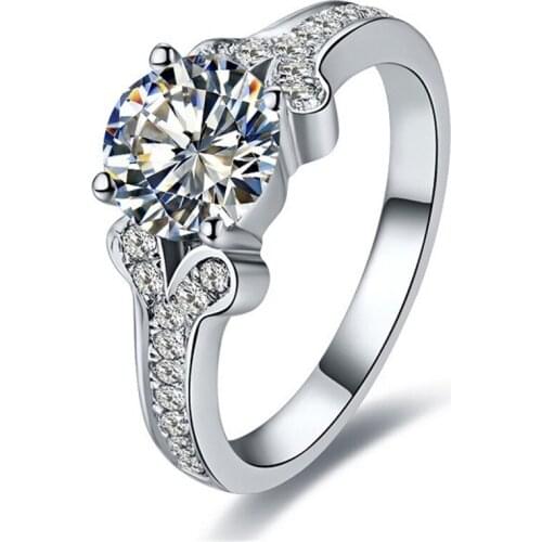 Test Positive 1Ct D-Color Moissanite Diamond Ring Platinum 950 Engagement Ring Romantic Proposal Ring