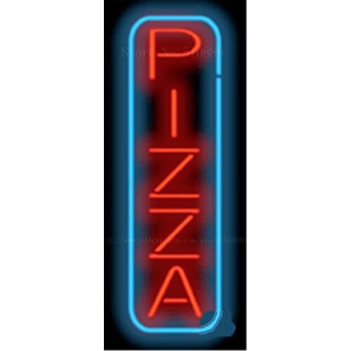 Pizza Vertical NEON SIGN REAL GLASS BEER BAR PUB LIGHT SIGNS store display Packing Food Bulbs Subs Advertising Lights 17*14"