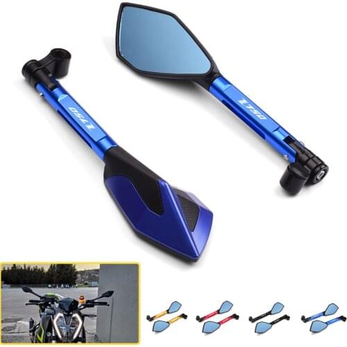 Z750 Universial Motorcycle Rearview Mirrors Handle Bar End Side Blue Retrovisor For KAWASAKI Z750 Z 750 2007 2008 2009 2010 2011
