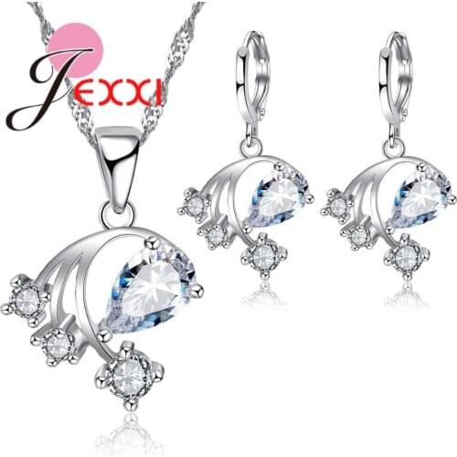 New Design Delicate Hollow Flower Jewelry Sets Women Wedding Bridal Decoration 925 Sterling Silver Necklace Earrings