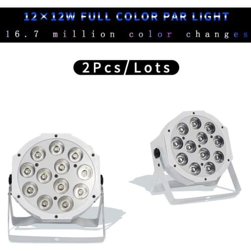 2Pcs/lots 12x12w RGBW 4 in 1 White Shell Led Par Light 12*12W 4in1 Stage Lighting For Wedding Bar DJ Disco