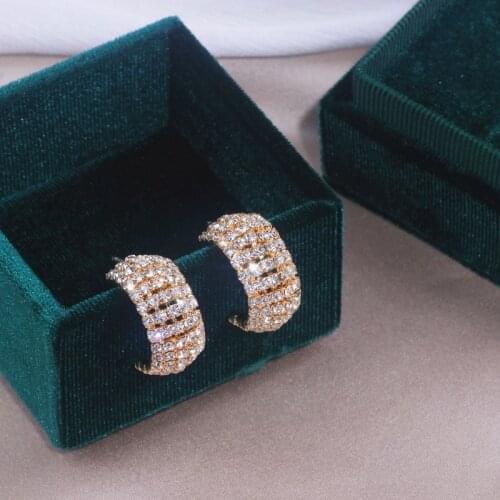 2020 New Trendy Circle Earrings Luxury Crystal Hoop Earring For Women Statement Earrings Brincos Wedding Party Jewelry Gifts