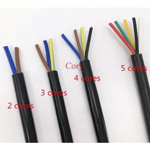 22 AWG 0.3MM2 RVV 2/3/4/5/6/7/8/10/12/14/16/18 Cores Pins Extension wire Copper Wire Conductor Electric RVV cable sleeves BALCK