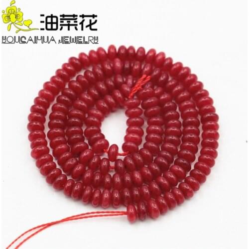 2x4mm Accessories Crafts Red Chalcedony Stone Loose Beads Jewelry Making Design Abacus Diy Manual Women Girls Gifts Wholesale