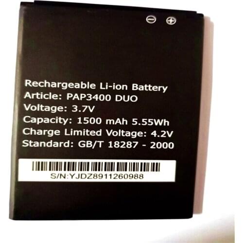 3.7V 1500mAh Mobile phone Battery for Prestigio MultiPhone PAP3400 DUO 3400 Batterie Bateria with phone stander